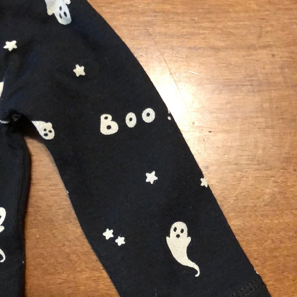 Halloween ghost boo moon long sleeve body suit one piece